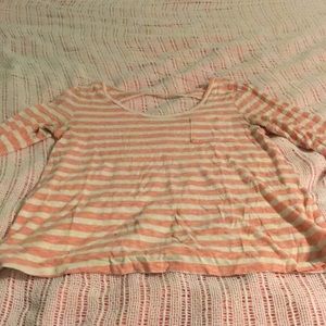 Pink and white flowy shirt